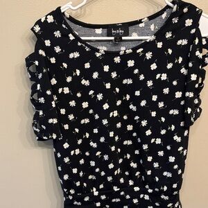 By & By Navy Floral Women's Blouse